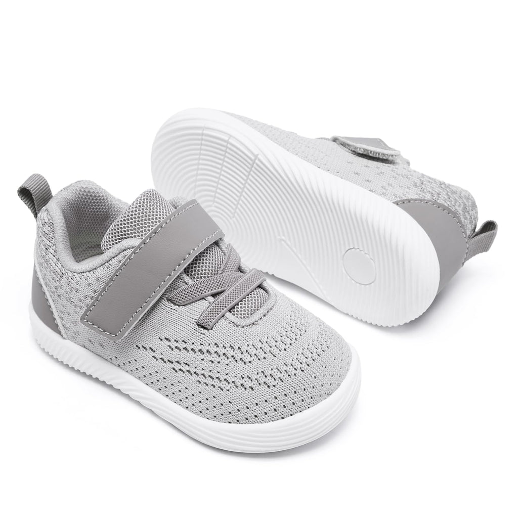 MORENDL Toddler Sneakers Baby Boys & Girls Barefoot Shoes Lightweight Breathable Walking Running Tennis Athletic Sport Shoes 9-12 Months Size 4.5