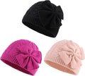 JANGANNSA Winter Warm Knitted Baby Hat for Girls Cotton Lined Infant Toddler Hat Autumn Cute Bow Classic Girls Beanie 0-6Y
