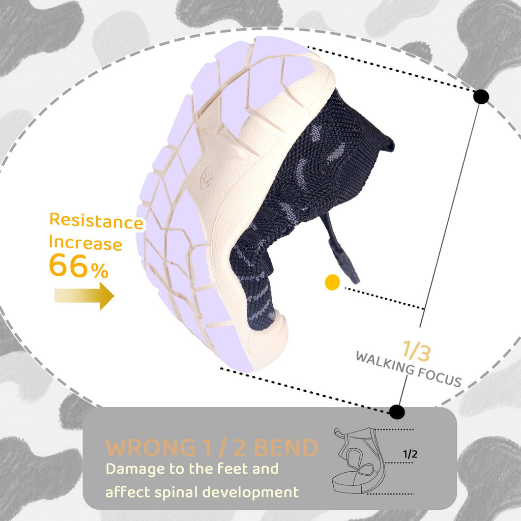 Toddler Girl Black Shoes Size 8T Barefoot Slip On Summer Walking Sneakers with Arch Support Soft Rubber Sole for Tennis and School Activities
