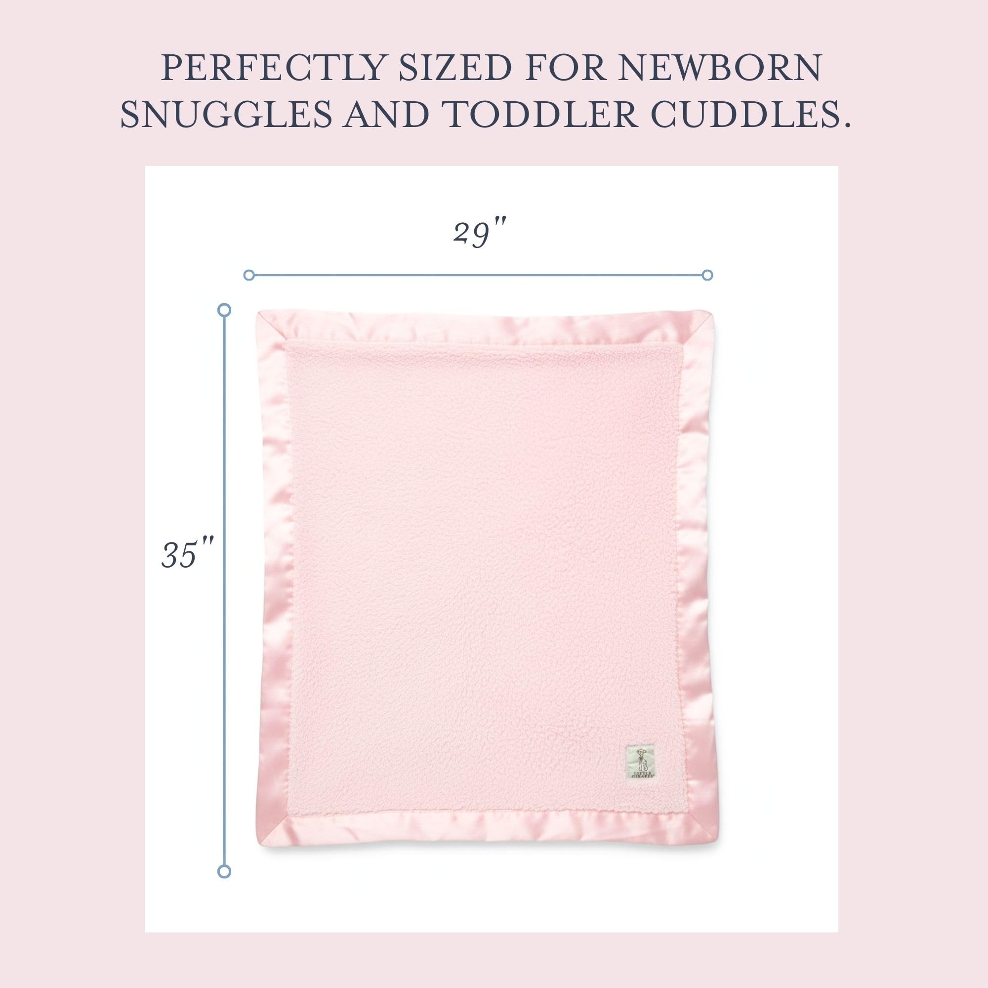 Little Giraffe Baby Blanket - Chenille Soft Blanket with Satin Trim - Baby Stroller Blanket - Newborn Baby Essentials & Gifts - 29" x 35" - Pink