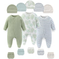 falianni Unisex Baby Clothing Set Footed Rompers Hats Gloves