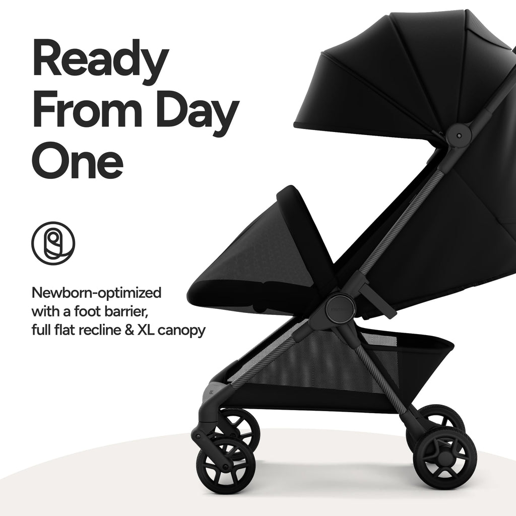 Mompush Nexis Carbon Fiber Lightweight Travel Stroller, Carry-On, Black