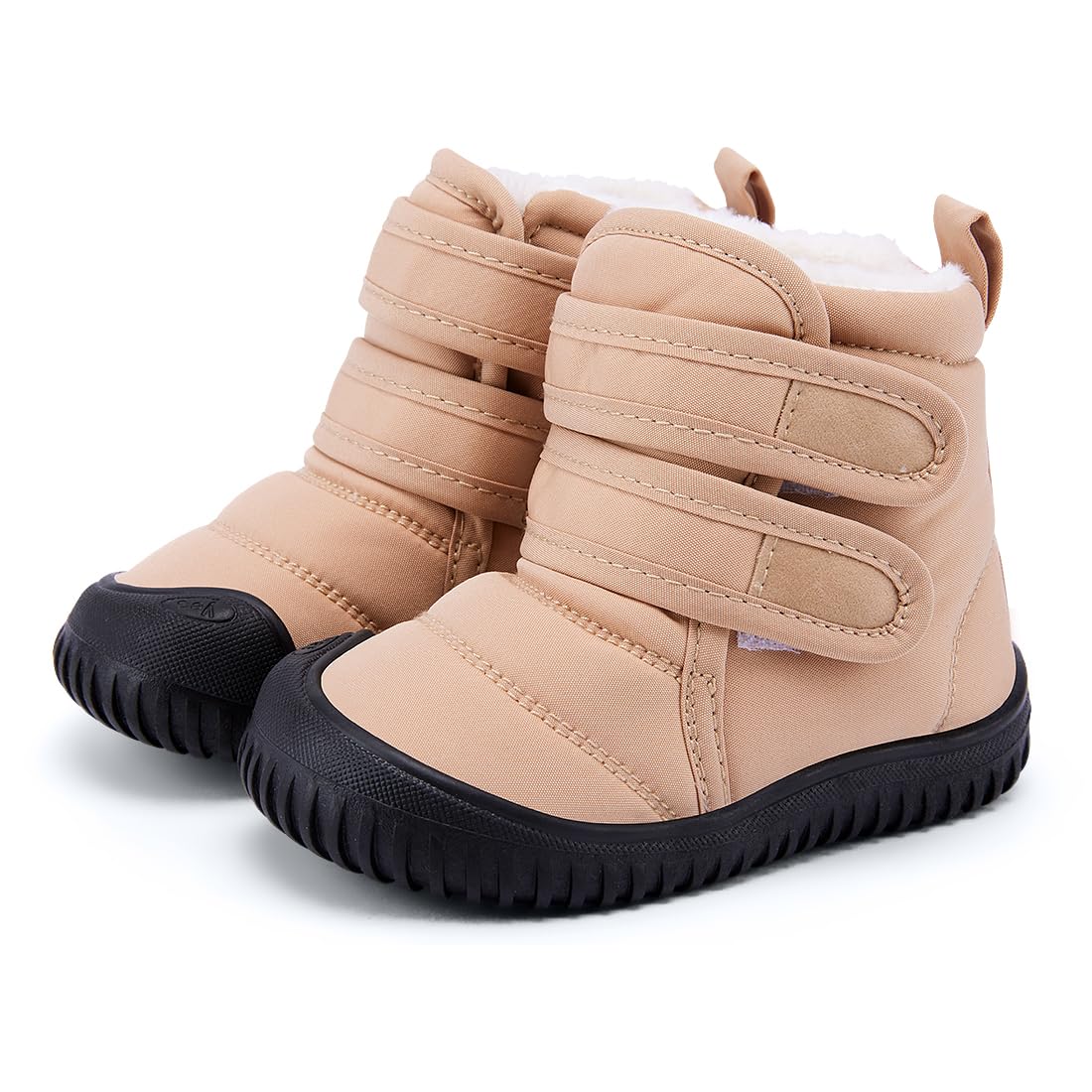 BMCiTYBM Baby Snow Boots Boys Girls Winter Infant Shoes Non Slip 6 9 12 18 24 Months Faux Fur Camel Size 6-12 Months Infant