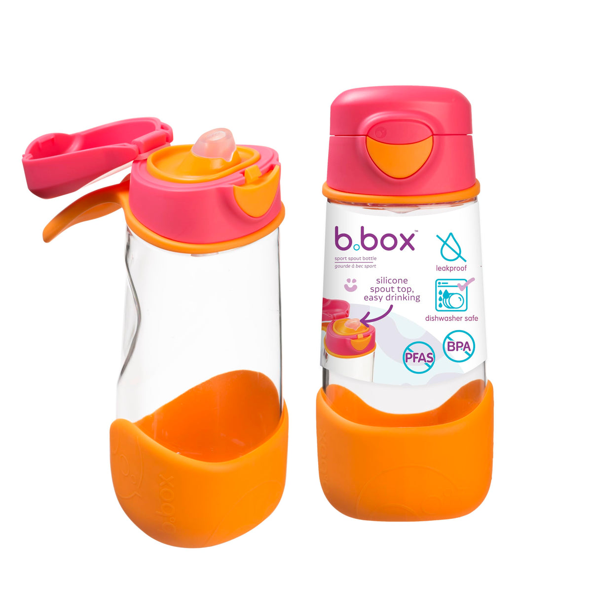 b.box Sport Spout Kids Water Bottle for School, Travel, Daycare, 20 oz