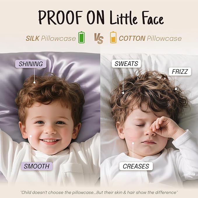 OLESILK 100% Mulberry Silk Toddler Pillowcase for Hair and Skin, Both Sides 19 Momme Pure Natural Silk Travel Pillow Cases with Hidden Zipper, 13"x 18", Dark Green