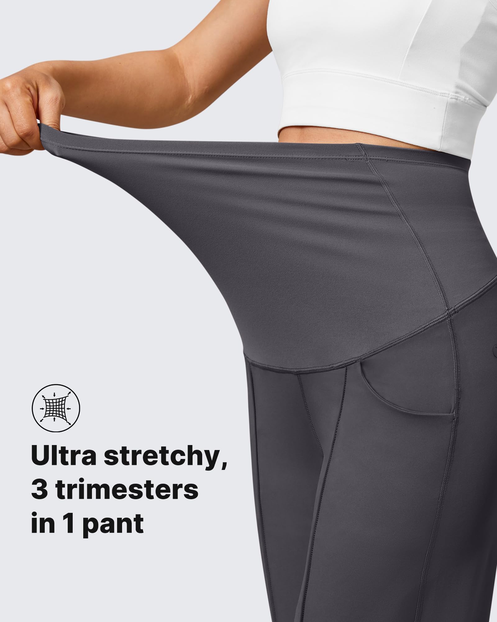 G4Free Pregnancy Pants Maternity Clothes for Work,Dark Gray,XXL,Regular