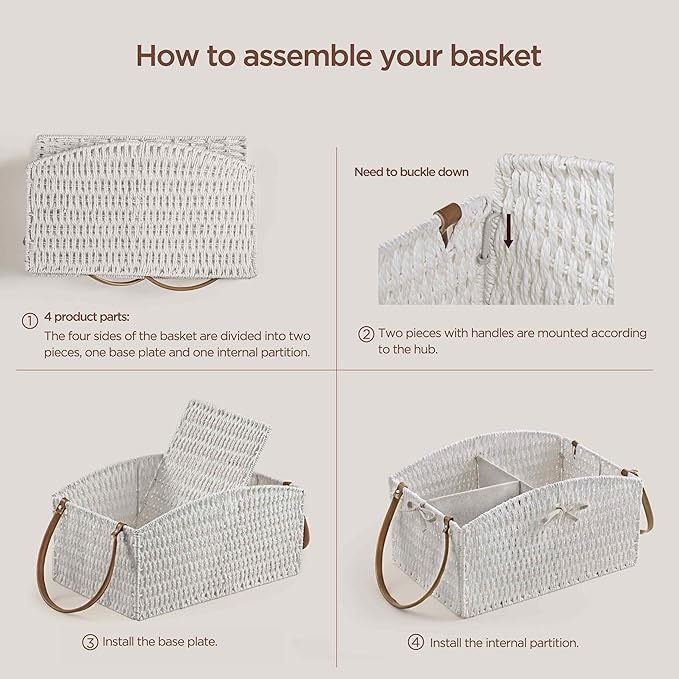 HBlife Diaper Caddy Organizer, Large Hand-Woven Storage Basket for Diapers & Baby Essentials - Elegant Curved Design, Ideal Gift for Baby Shower & Registry Must-Have