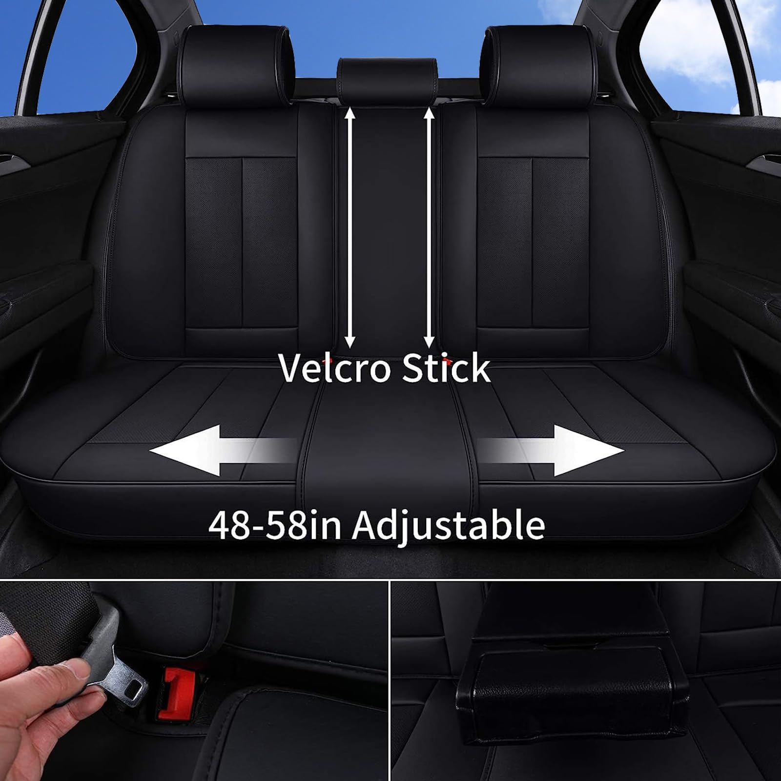 Coverado Car Seat Covers, Seat Covers for Cars, Waterproof Leather Auto Seat Protectors, Leather Car Seat Cushion, Car Interiors Accessories Universal Fit for Most Cars
