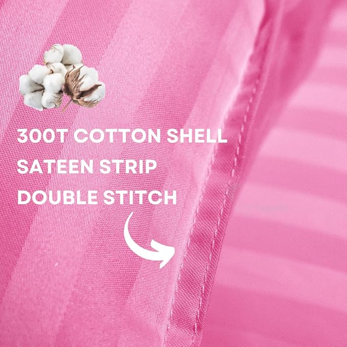 kinder Fluff Children Pillows (2X) - The Only Twin Pillows for Kids 300T Cotton Shell & Down Alternative Fill - Ideal for Travel, Bedding Set & Floor Cushions (16x24in - Pink)