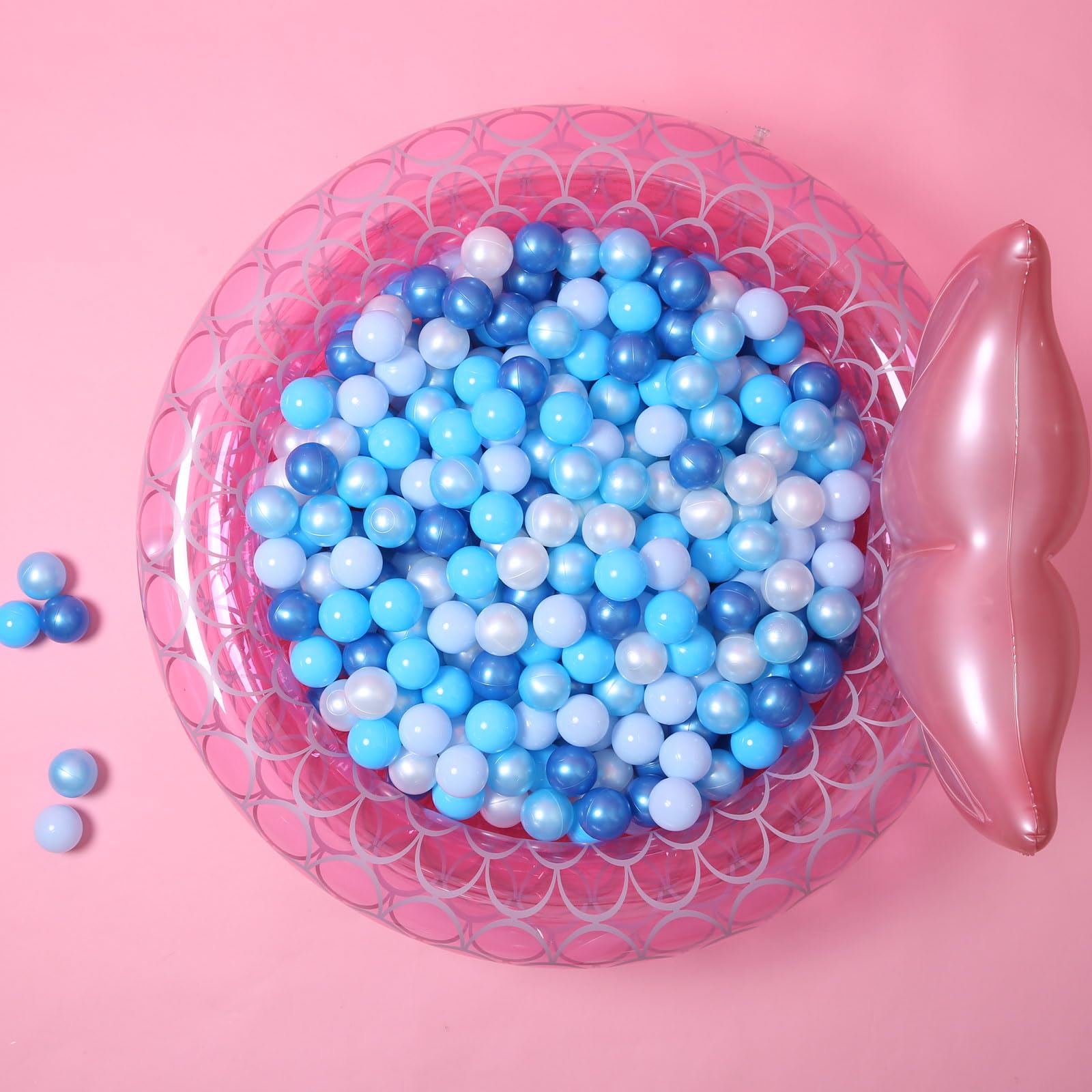 GOGOSO Ball Pits Balls Toddlers 50 100 200 500 Plastics Shape Ball Non-Phthalate Non-BPA Non-Toxic 2.2-Inch Crush Proof Play Balls,Pearl Blue Colors, 200 Balls