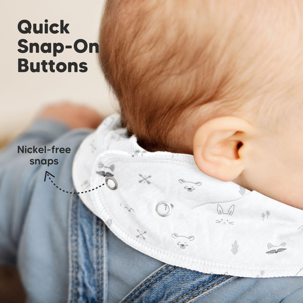 KeaBabies 8pk Organic Baby Bandana Bibs for Drooling and Teething (Nordic)
