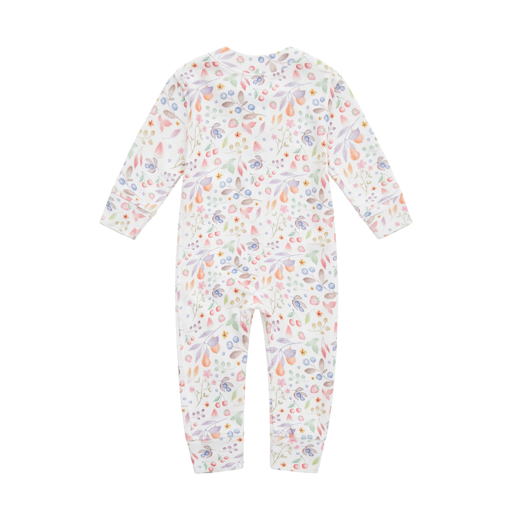 Owlivia Organic Cotton Baby Boy Girl Zip up Sleep N Play, Footless, Long Sleeve(6-12 Months, Fruit Printing)