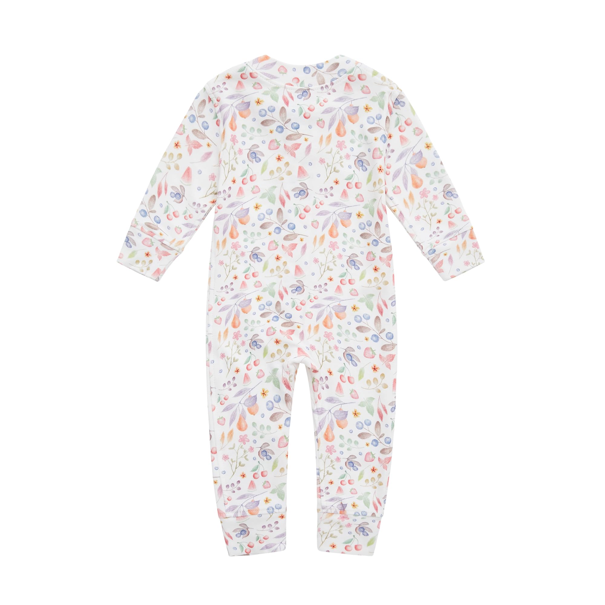 Owlivia Organic Cotton Baby Boy Girl Zip up Sleep N Play, Footless, Long Sleeve(6-12 Months, Fruit Printing)