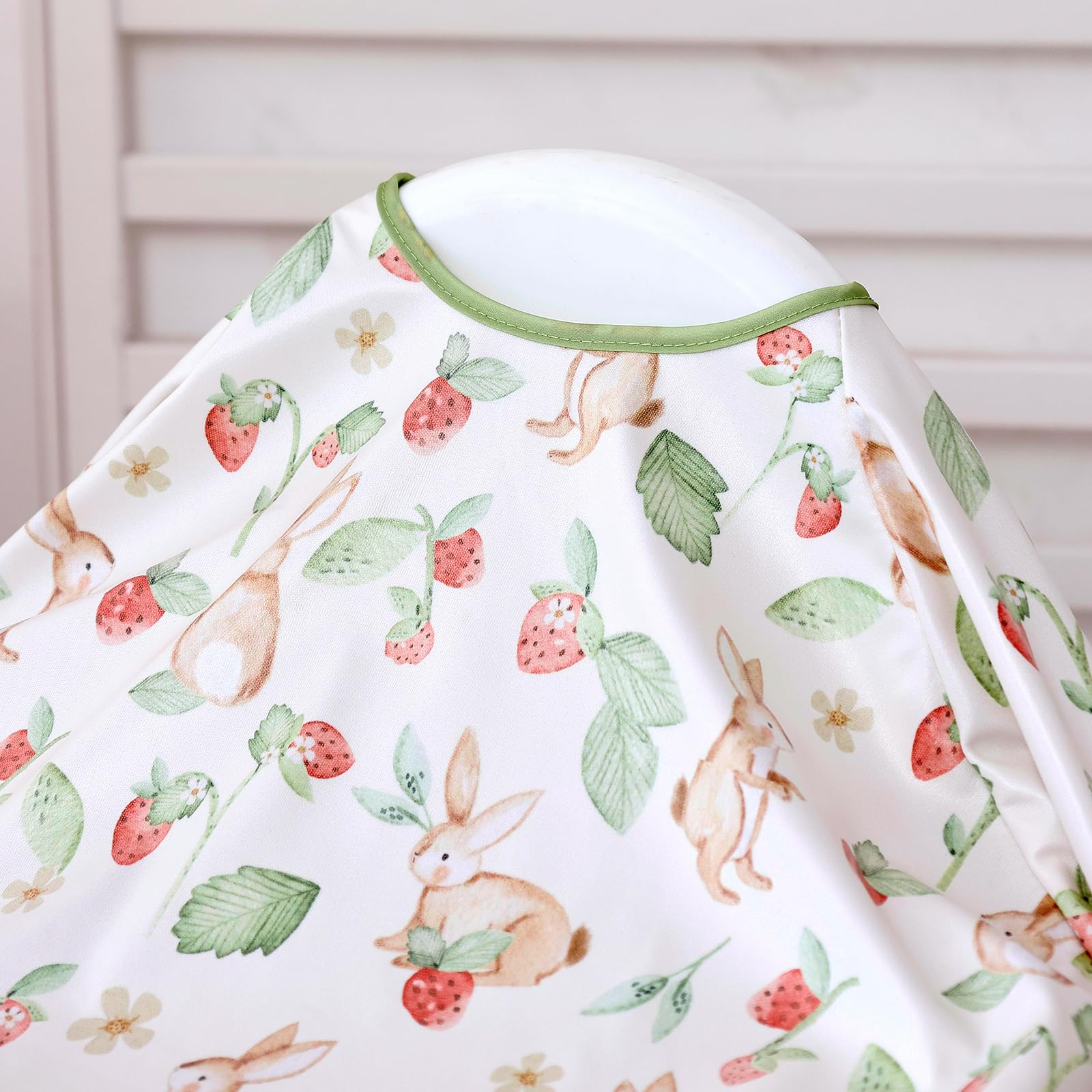 Happy Flute Long Sleeve Baby Bib-Mess Proof Baby Feeding Bibs with Adjustable Design,Long Sleeve Bibs for Babies during Eating or Highchair Use