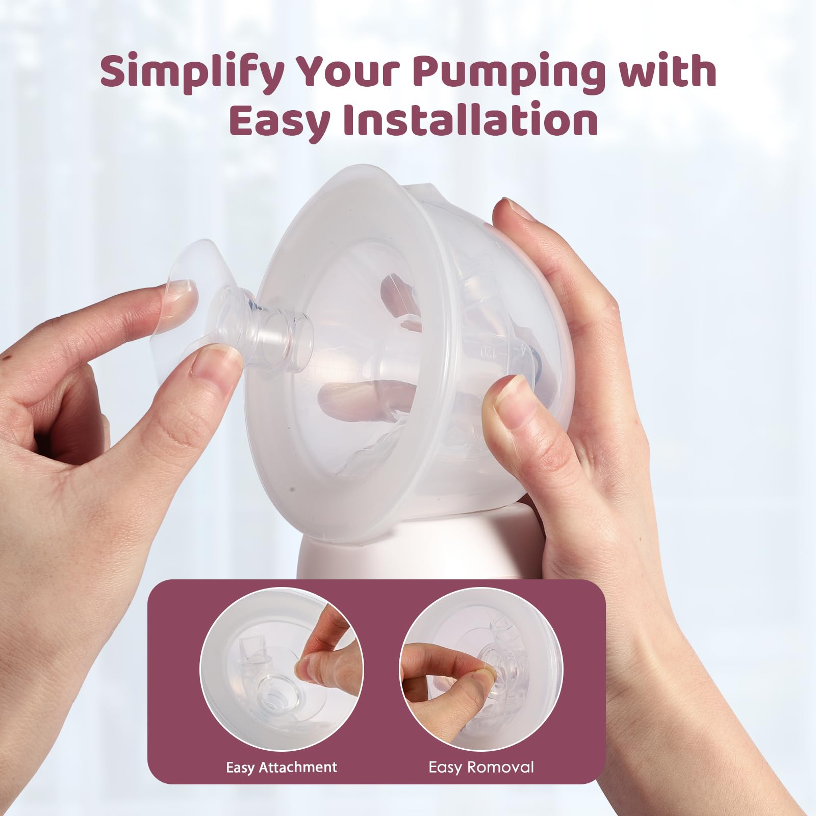 Nursi Luna Flange Sizing Kit, 15mm Flange Inserts for 24mm Breast Pumps