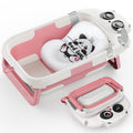 WXXM Foldable Baby Bathtub - 0-24M, Thermometer, Soft Cushion (Pink)