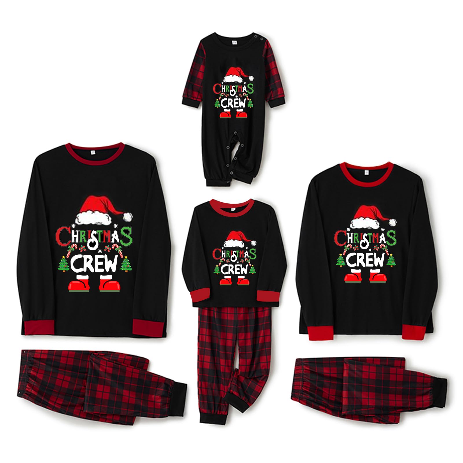 Awoscut Family Christmas Pajamas Matching Pajamas for Family, Xmas PJs Sets Holiday Sleepwear(#a-2, Mom, 3XL)