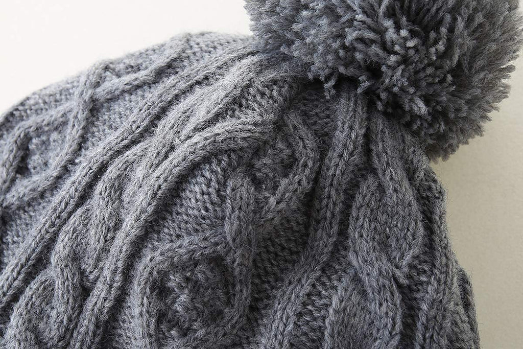 LMLALML Toddler Winter Hat - Kids Knit Warm Fleece Lined Beanie with Pom
