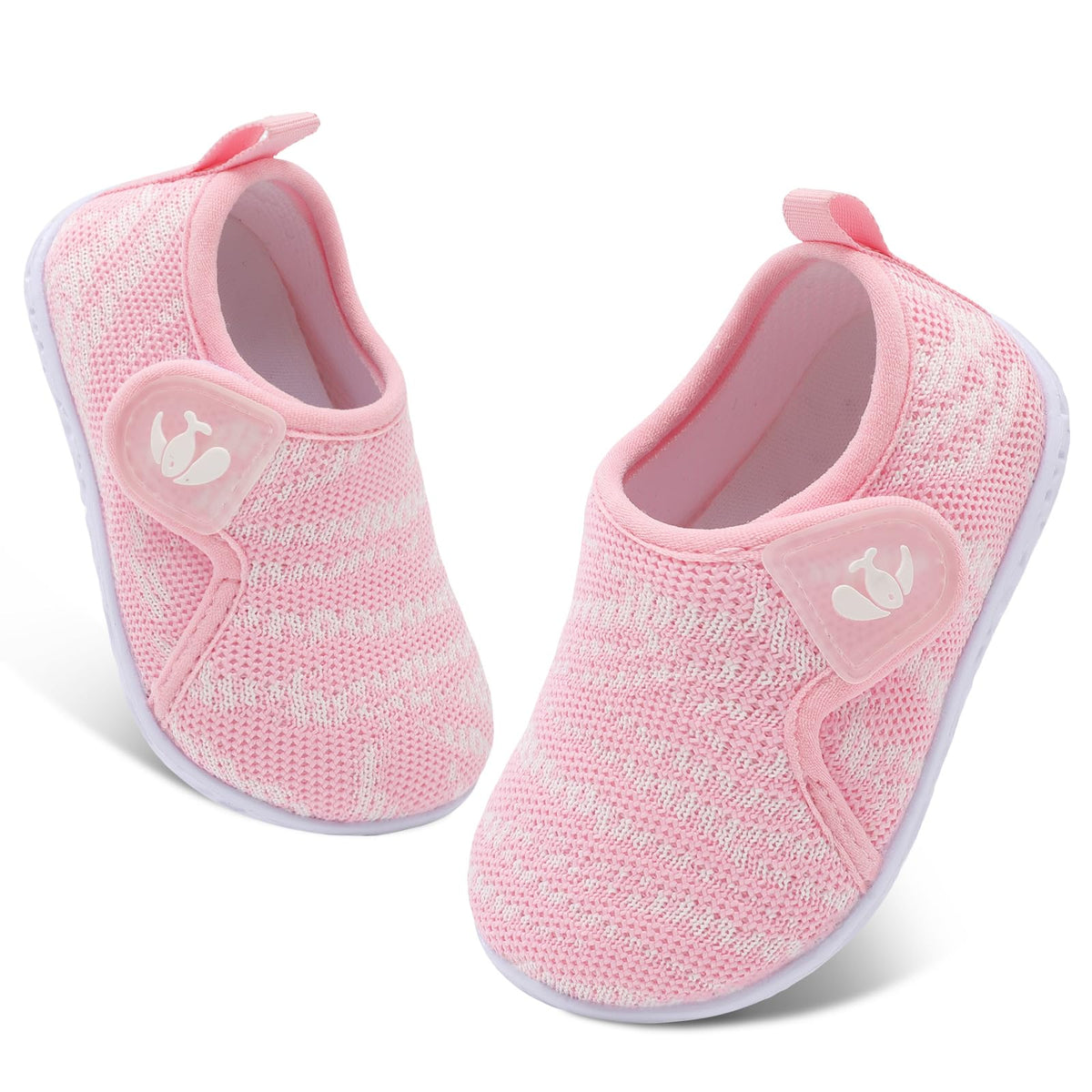 FEETCITY Infant Shoes Girls Boys Slip On Sneaker Newborn Crib Shoes First Walking Shoe Pink Grey