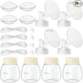 Breast Pump Parts Compatible with Spectra S1/S2/9 Plus, Not Original Accessories, 4 Set Replacements Include 21mm Flanges, Valves, Backflow Protectors (Duckbills Included), Tubings and Bottles