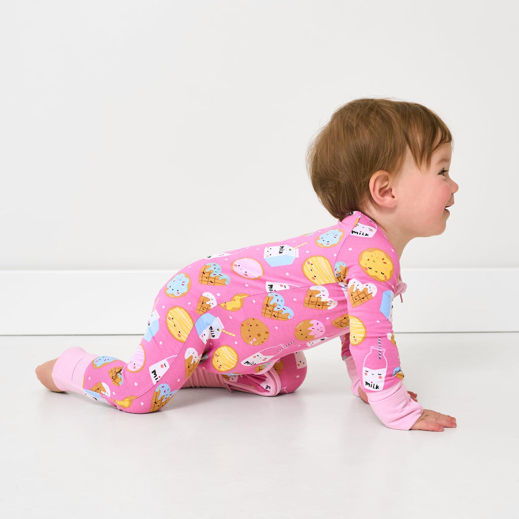 Little Sleepies Baby Pajamas, Pink Cookies & Milk, 0-3M
