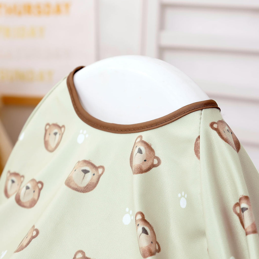 Happy Flute Long Sleeve Baby Bib-Mess Proof Baby Feeding Bibs with Adjustable Design,Long Sleeve Bibs for Babies during Eating or Highchair Use