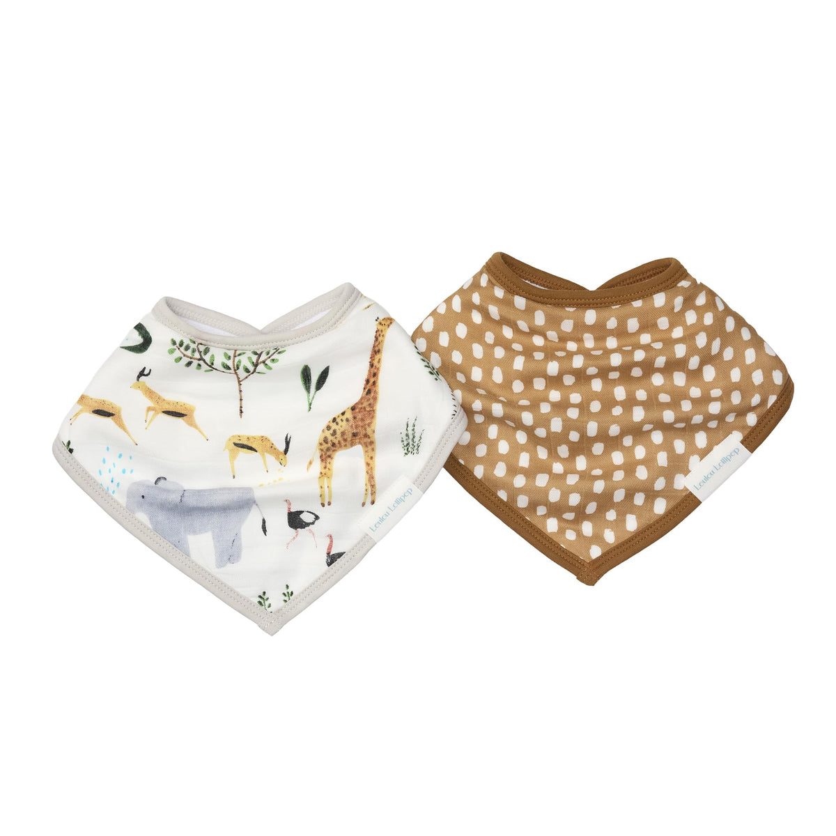 Loulou Lollipop Soft Breathable and Absorbent Muslin Bandana Bib Drool Bib Set for Baby Girl and Boy, Adjustable 3 to 36 Months, 2 Pack - Avocado