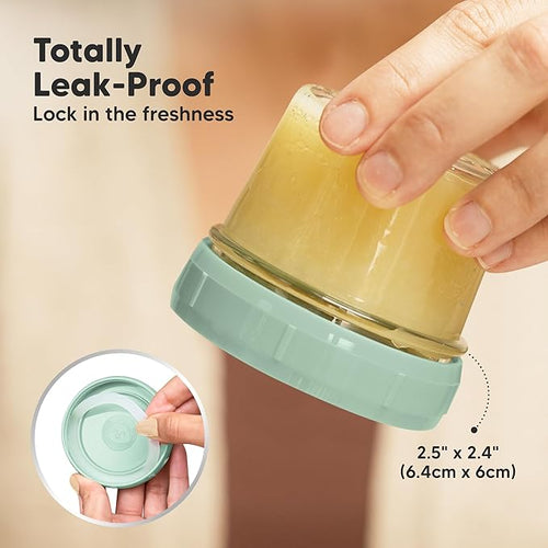 12pk 4oz Glass Baby Food Containers with Lids, Leak-Proof (Musk Dusk)