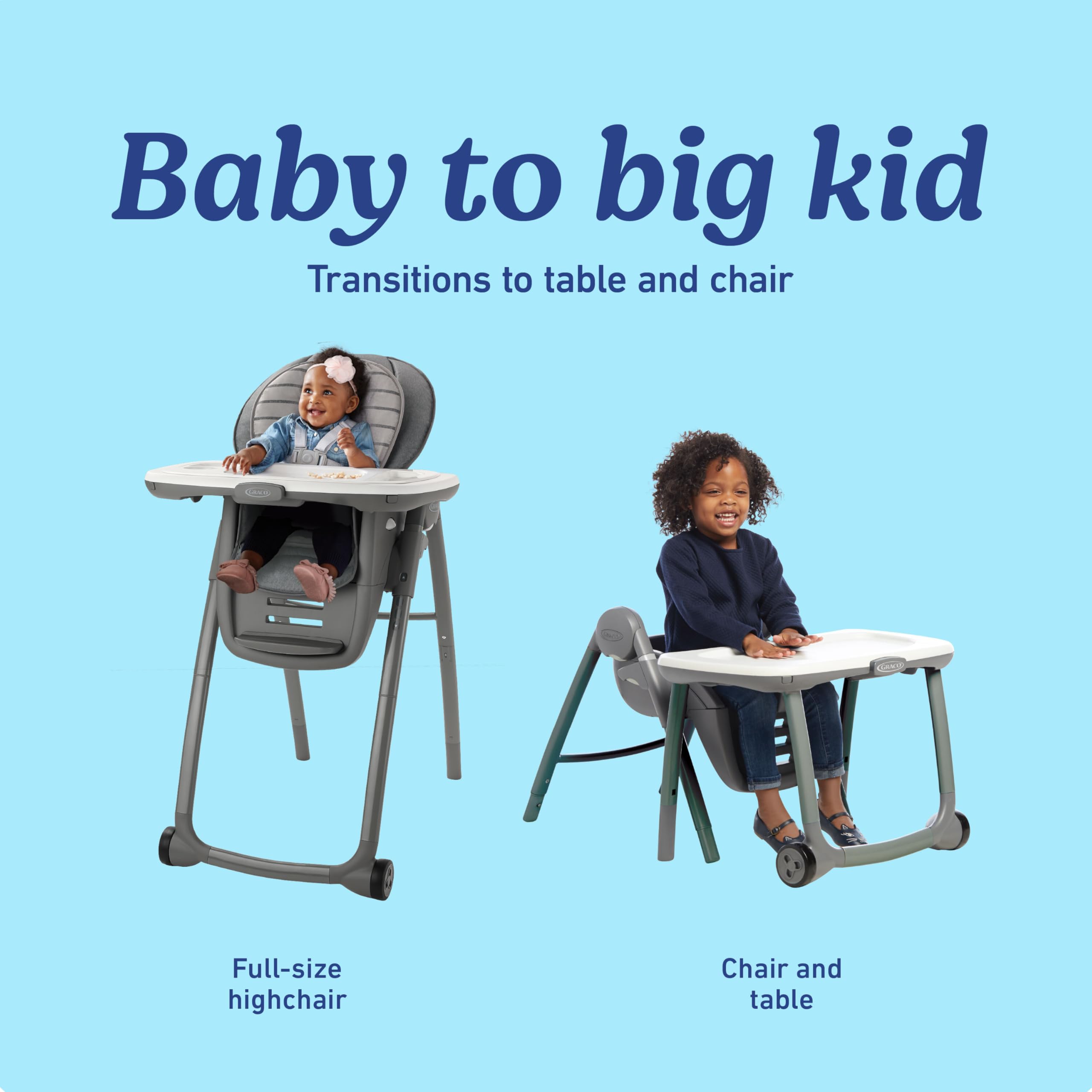 Graco Table2Table Premier Fold 7 in 1 Convertible High Chair | Converts to Dining Booster Seat Kids Table and More Maison