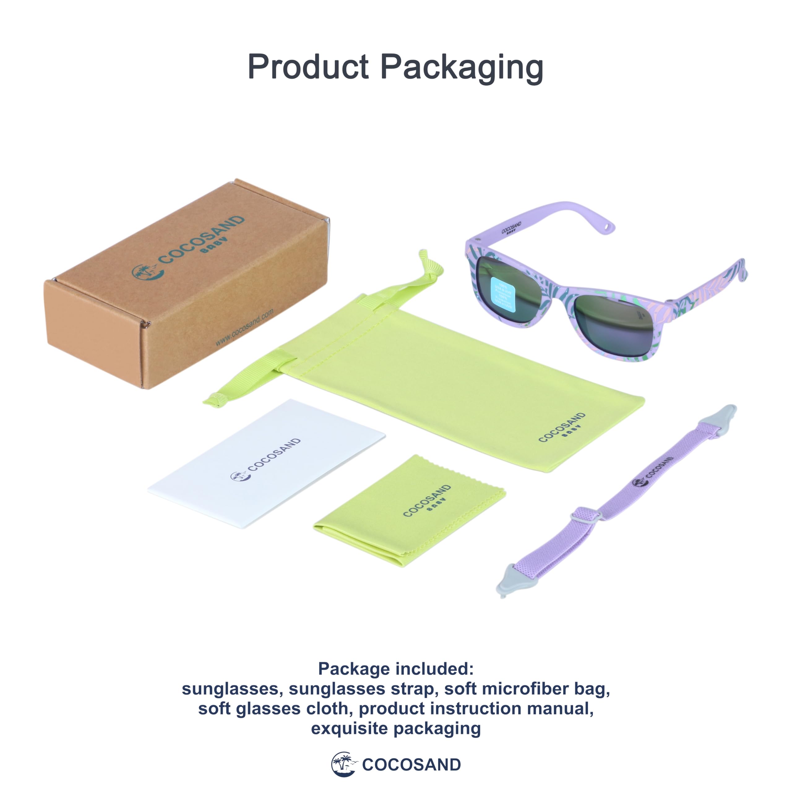 COCOSAND Flexible Polarized Baby Sunglasses with Strap