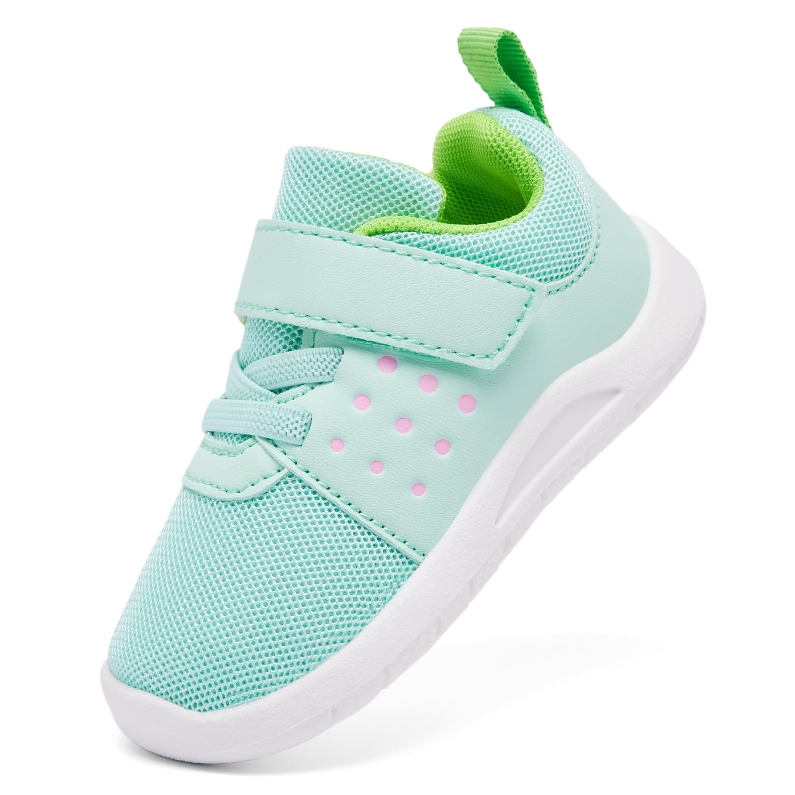 MORENDL Toddler Baby Shoes 0-4 Years Boy Girl Lightweight Breathable Non-Slip Sports Sneakers Running Walking Tennis Barefoot Shoes Mint 9-12Months