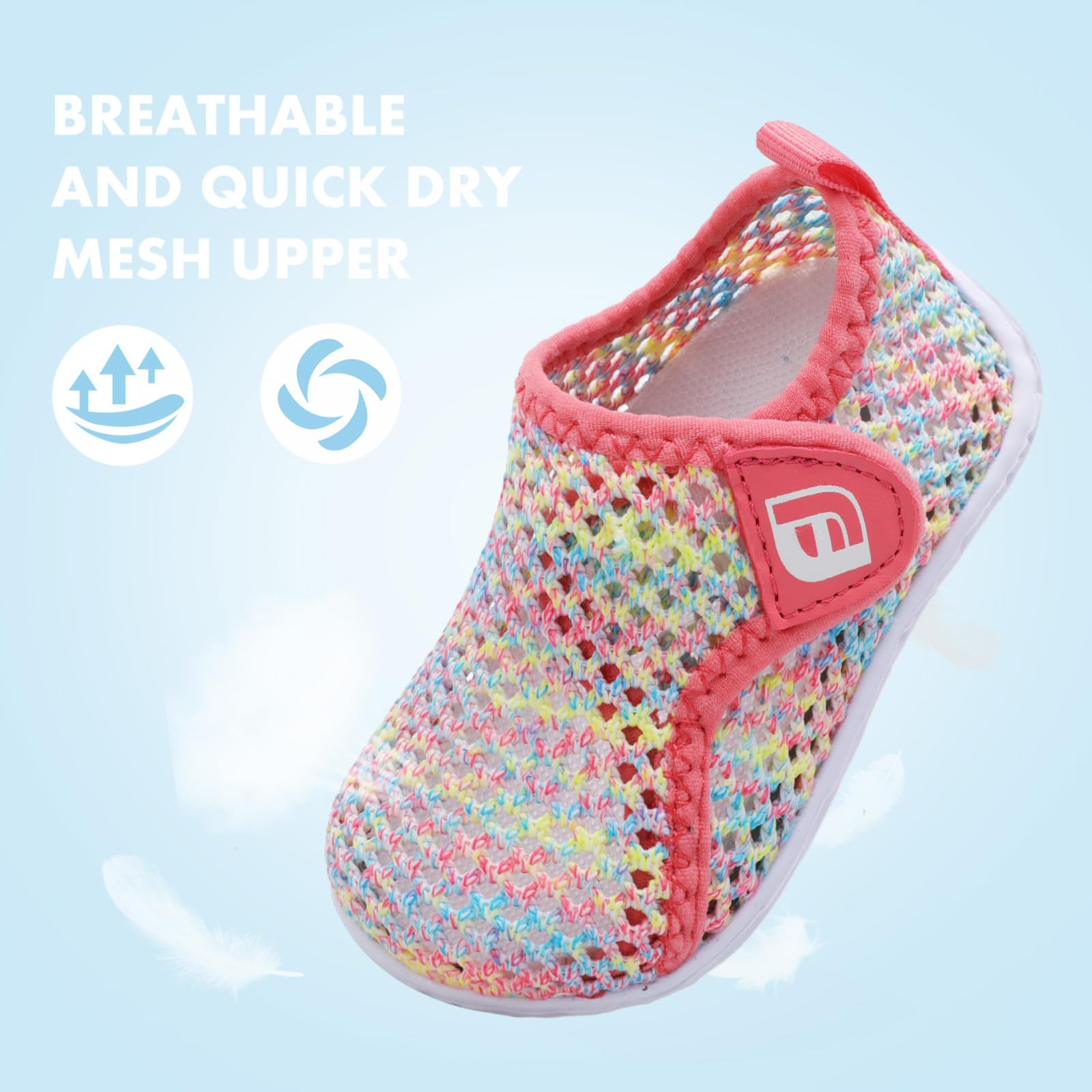 Toddler Boys Girls Cute Aqua Water Shoes Lightweight Sneakers for Beach Water Sports Colorful 2-2.5 Years Toddler
