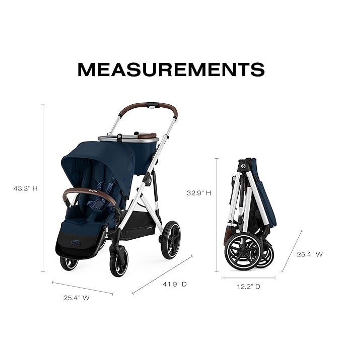 Cybex Gazelle S Stroller Modular Double Stroller for Infant and Toddler Includes Detachable Shopping Basket Over 20+ Configurations Folds Flat for Easy Storage Ocean Blue 28.4 pounds 1.0 Count