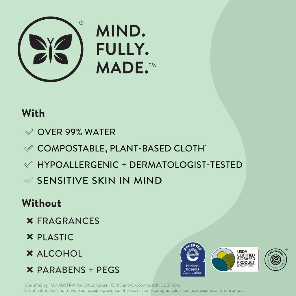 The Honest Company Hypoallergenic Multi-Use Baby Wipes for Sensitive Baby Skin Rainbow 60 Count