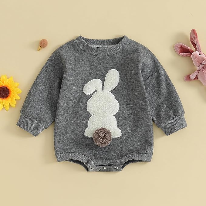 VISGOGO Newborn Infant Baby Boy Girls Oversized Romper Little Dude Sweater Onesie Coming Home Outfit Neutral Clothes