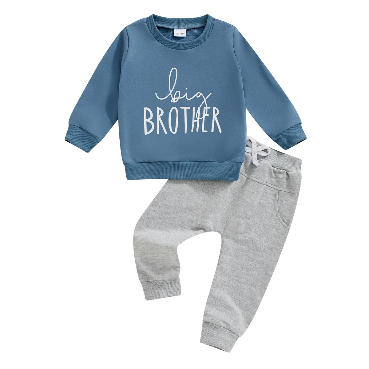 Sejardin Toddler Baby Boy Fall Winter Outfit Long Sleeve Letter Print Sweatshirts and Jogger Pants Infant Boy Clothes (Dads Little Dude Khaki, 12-18 Months)