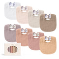 Konssy 8-Pack Muslin Baby Bibs, Adjustable Fit for Drooling and Teething
