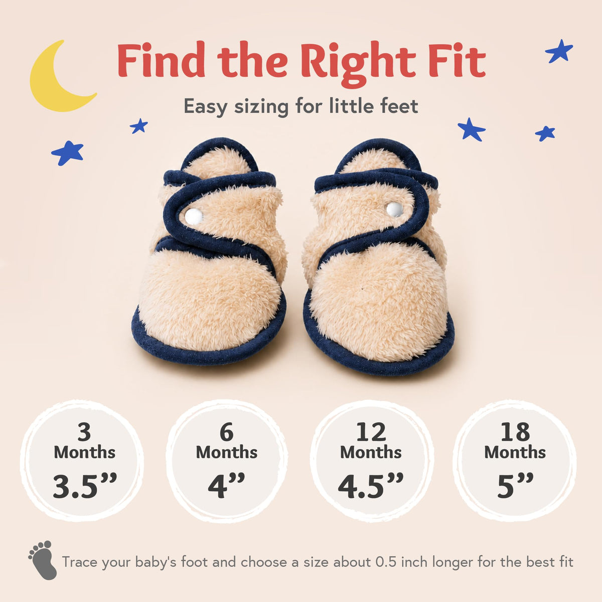baby deedee Baby Booties Crib Shoe, Ivory, 12 Months Unisex Infant, (B1201)
