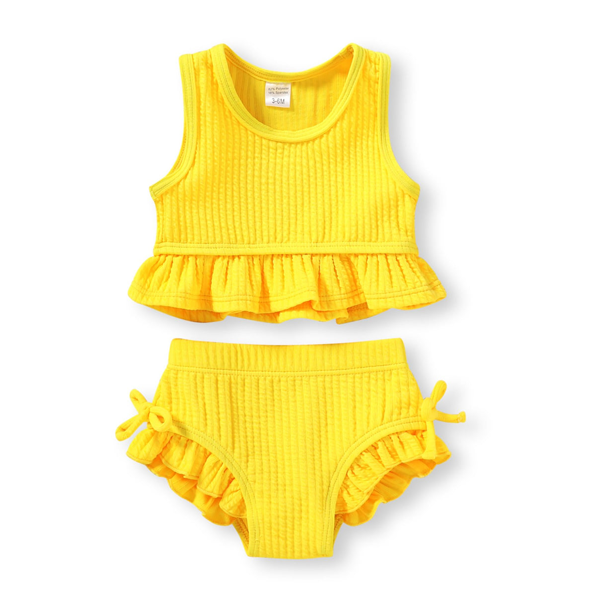 Baby Swimsuit Toddler Girl Bathing Suit Summer Solid Color Bikini Set Beach Two Piece Swim Wear (Purple, 2-3T)