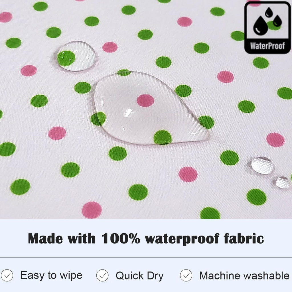 Plie Kids Painting Apron – Waterproof Art Smock for Toddlers & Preschoolers, Messy Play, Baking, Crafts, Cooking, Sensory Activities, Mealtime (Ages 1–10), Pink&Green Dot (29-XL)