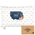 KeaBabies Organic Toddler Pillow with Pillowcase,Jumbo 14X20(Jolly Rainbow)