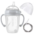 haakaa Weighted Straw Sippy Cup for 6+ Month Old, Silicone Baby Straw Cup Toddler Water Bottle with Straw Brush, 8oz/250ml, Grey