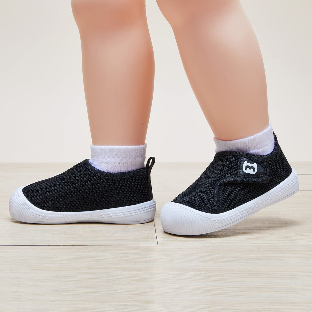 BMCiTYBM Baby Boy Girl Shoes Infant First Walker Shoes Breathable Walking Shoes Lightweight Non-Slip Sneakers 6 9 12 18 24 Months Size 6-12 Months Infant A-Black