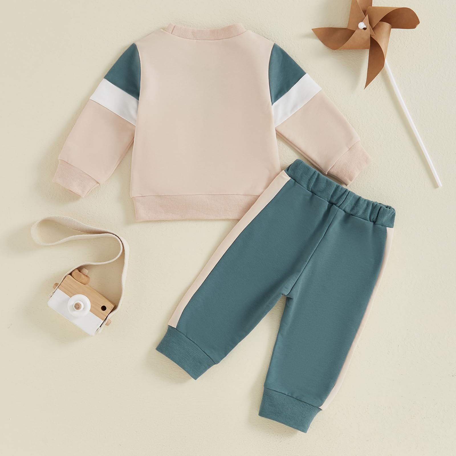 Lucikamy Toddler Baby Boy Fall Outfits Long Sleeve Crew Neck Pullover Sweatshirt + Jogger Pants Set Infant Winter Clothes (B-Lake Blue, 3-4 Years)