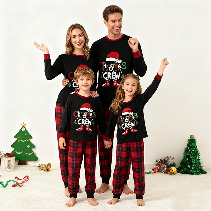 Awoscut Family Christmas Pajamas Matching Pajamas for Family, Xmas PJs Sets Holiday Sleepwear
