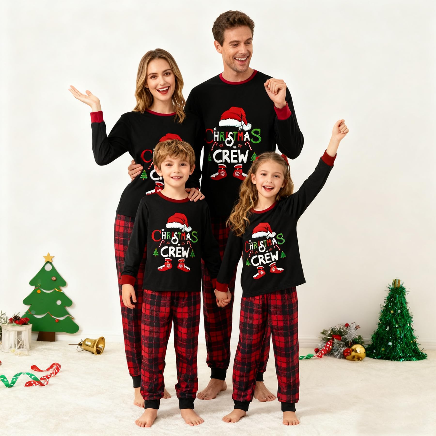 Awoscut Family Christmas Pajamas Matching Pajamas for Family, Xmas PJs Sets Holiday Sleepwear(I&743, Kids, 2 Years)