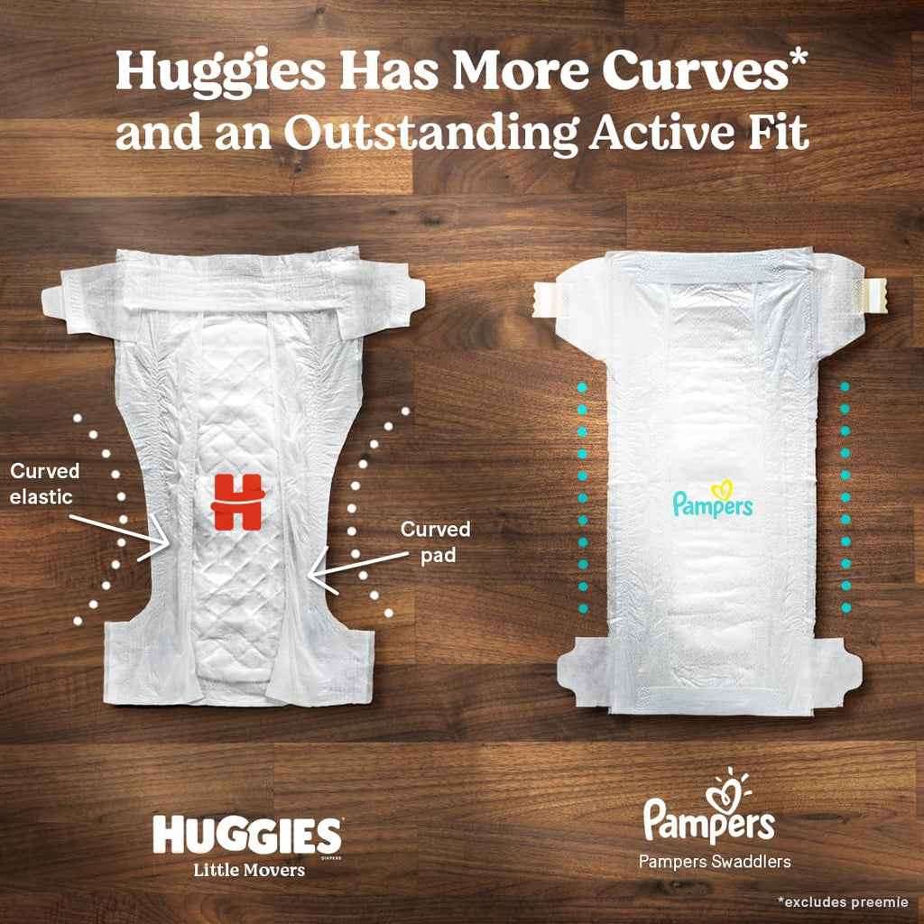 Huggies Little Movers Baby Diapers, Size 4 (22-37 lbs), 66 Ct, Packaging May Vary