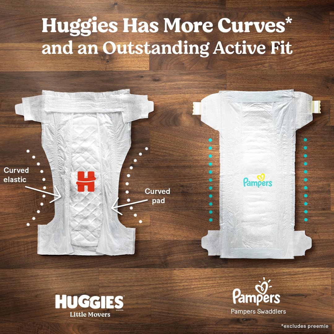 Huggies Little Movers Baby Diapers, Size 4 (22-37 lbs), 66 Ct, Packaging May Vary