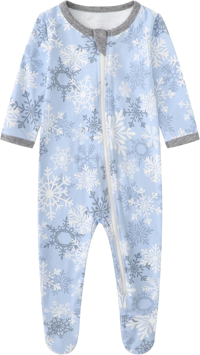 O2 BABY Baby Boys Girls Organic Cotton Zip-Front Sleeper Pajamas, Footed Sleep 'n Play
