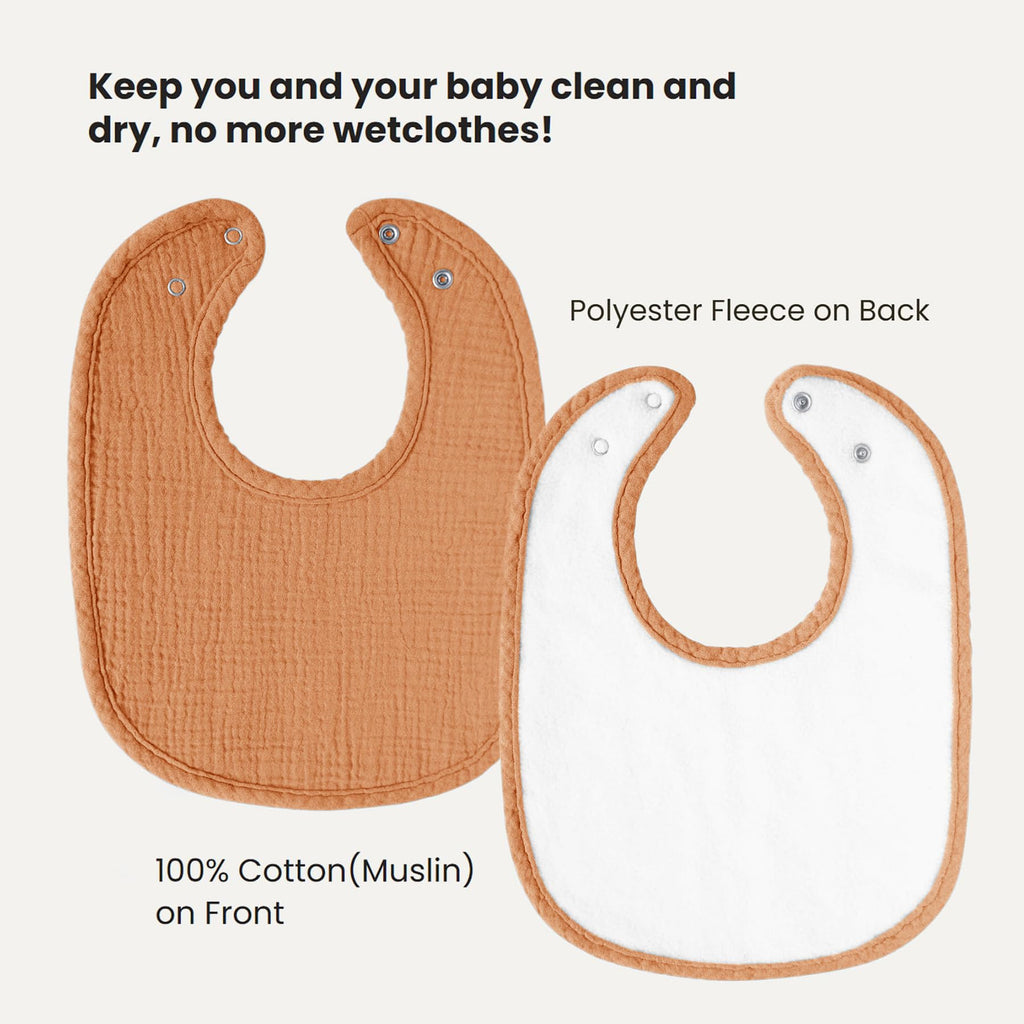 AMAWMW Muslin Baby Bibs for Unisex Boys Girls 6Pack Soft Baby Bandana Drool Bibs Adjustable Newborn Bib for Drooling & Teething